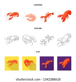 Vector illustration of appetizer and ocean icon. Set of appetizer and delicacy stock symbol for web.