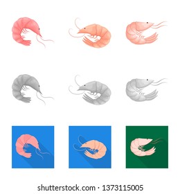 Vector illustration of appetizer and ocean icon. Set of appetizer and delicacy vector icon for stock.