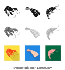 Vector illustration of appetizer and ocean icon. Set of appetizer and delicacy vector icon for stock.