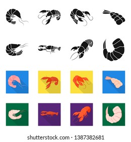 Vector illustration of appetizer and ocean icon. Set of appetizer and delicacy stock vector illustration.