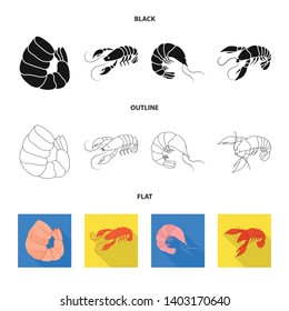 Vector illustration of appetizer and ocean icon. Set of appetizer and delicacy stock vector illustration.