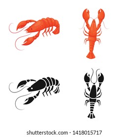 Vector illustration of appetizer and ocean icon. Collection of appetizer and delicacy stock symbol for web.