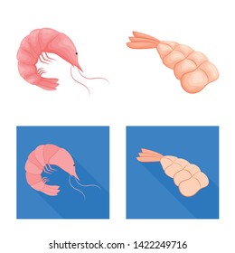 Vector illustration of appetizer and ocean icon. Set of appetizer and delicacy stock vector illustration.