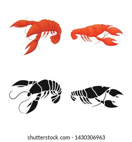 Vector illustration of appetizer and ocean icon. Collection of appetizer and delicacy stock vector illustration.