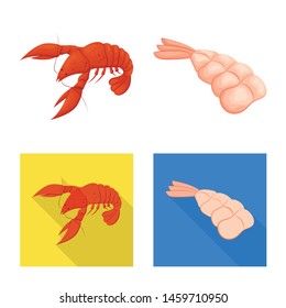 Vector illustration of appetizer and ocean icon. Set of appetizer and delicacy vector icon for stock.