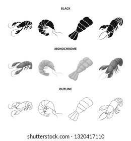 Vector illustration of appetizer and ocean logo. Set of appetizer and delicacy vector icon for stock.