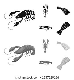 Vector illustration of appetizer and ocean logo. Collection of appetizer and delicacy stock symbol for web.