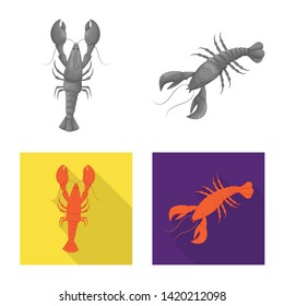 Vector illustration of appetizer and ocean logo. Collection of appetizer and delicacy stock vector illustration.