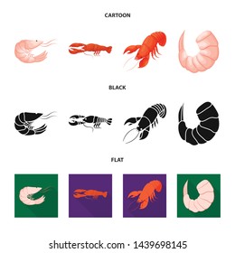 Vector illustration of appetizer and ocean logo. Collection of appetizer and delicacy stock symbol for web.