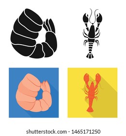 Vector illustration of appetizer and ocean logo. Set of appetizer and delicacy stock symbol for web.