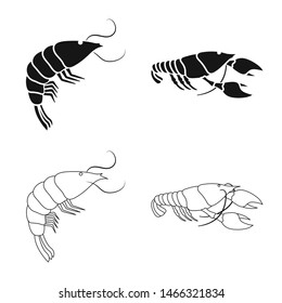 Vector illustration of appetizer and ocean logo. Set of appetizer and delicacy stock symbol for web.