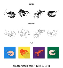 Vector illustration of appetizer and ocean sign. Collection of appetizer and delicacy stock vector illustration.