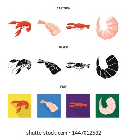 Vector illustration of appetizer and ocean sign. Set of appetizer and delicacy vector icon for stock.