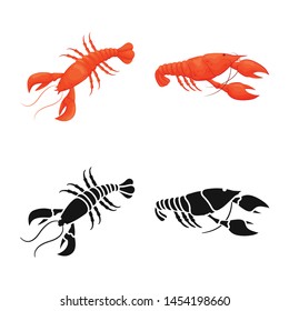 Vector illustration of appetizer and ocean sign. Set of appetizer and delicacy vector icon for stock.