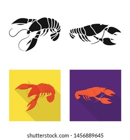Vector illustration of appetizer and ocean sign. Collection of appetizer and delicacy stock vector illustration.