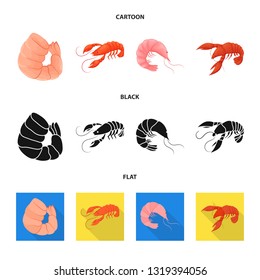 Vector illustration of appetizer and ocean symbol. Collection of appetizer and delicacy vector icon for stock.