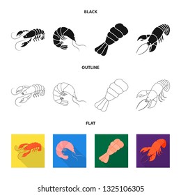 Vector illustration of appetizer and ocean symbol. Collection of appetizer and delicacy stock vector illustration.