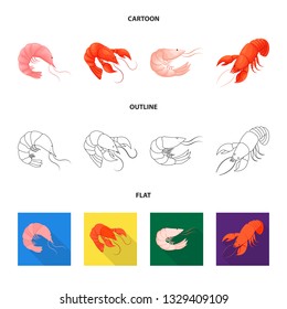 Vector illustration of appetizer and ocean symbol. Set of appetizer and delicacy vector icon for stock.