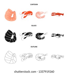 Vector illustration of appetizer and ocean symbol. Collection of appetizer and delicacy stock vector illustration.