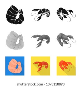 Vector illustration of appetizer and ocean symbol. Collection of appetizer and delicacy stock vector illustration.