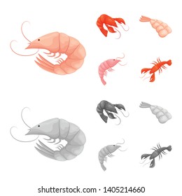 Vector illustration of appetizer and ocean symbol. Collection of appetizer and delicacy vector icon for stock.
