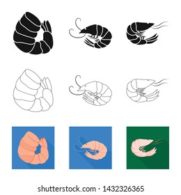 Vector illustration of appetizer and ocean symbol. Collection of appetizer and delicacy vector icon for stock.