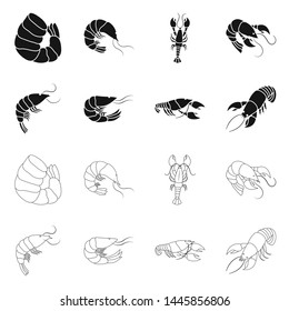 Vector illustration of appetizer and ocean symbol. Set of appetizer and delicacy stock vector illustration.