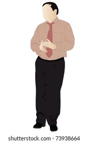 Vector illustration of applauded man