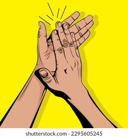 Vector illustration of applause symbol. Vector illustration of applause symbol. Two hands. Body part. High Five. Human anatomy.
