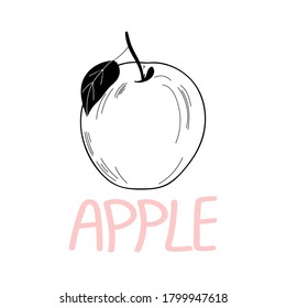 Ilustración vectorial con una manzana