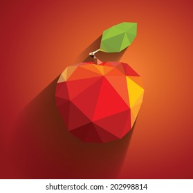 Vector illustration of an apple. Abstract geometric style.