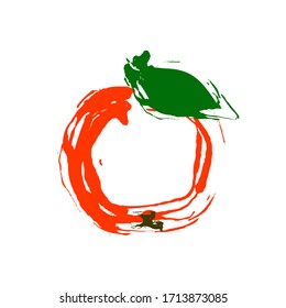 Apfel zur Vektorillustration im abstrakten Stil