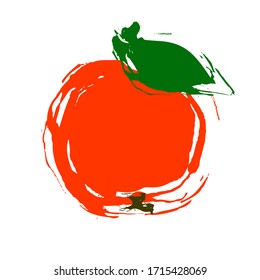 Vector illustration apple in abstract style isolated on white background