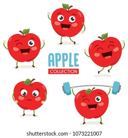 Vector Illustration of Apple Characters