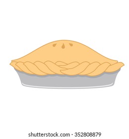 Vector Illustration Apple, Cherry Pie. Pie Icon. Homemade Dessert 