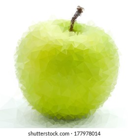Vector illustration of apple consisted of triangles