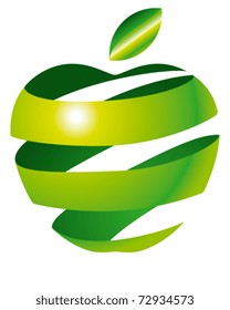 Vector illustration of an apple cutaway