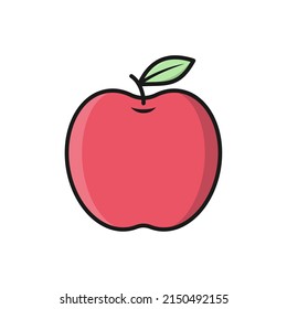 vector illustration of an apple in flat design. Can be used as a logo, icon, brand, and mascot