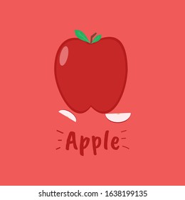 
Vector illustration of apple flat icon