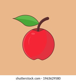 Vector illustration of an apple in flat style