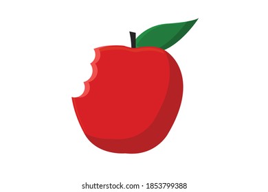 Vector Illustration of Apple Fruit Bitten