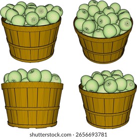 vector illustration of apple fruit food design in small fruit bowl for dessert 