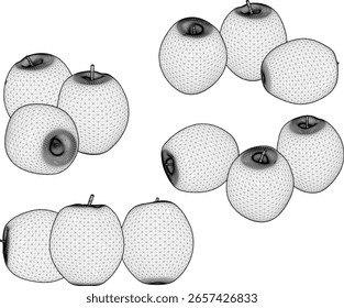 vector illustration of apple fruit food design in small fruit bowl for dessert