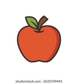 Vector illustration of an apple fruit on a white background