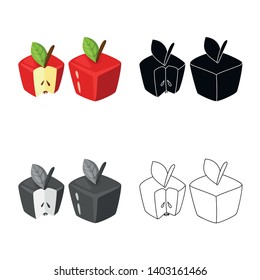 Vector illustration of apple and gmo symbol. Set of apple and fresh stock symbol for web.