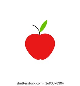 Vector Illustration Of Apple and green leaf