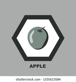 Vector illustration. Apple icon in gray tones.