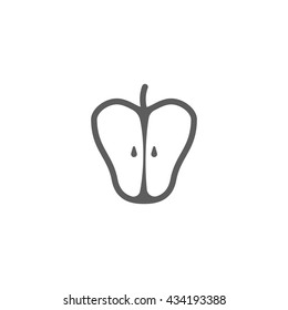 Vector illustration of apple icon on white background