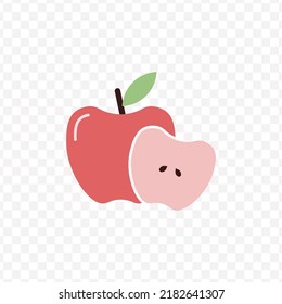 Vector illustration of Apple icon sign and symbol. colored icons for website design .Simple design on transparent background (PNG).