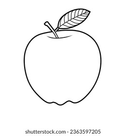 Vector illustration of apple lineart isolated for coloring on white background